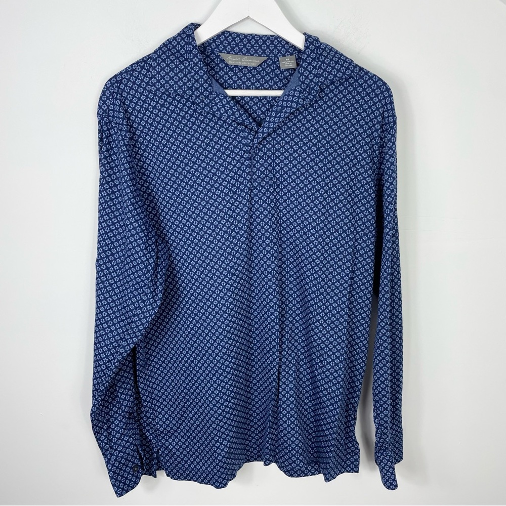 Mens Daniel Cremieux Signature Collection Navy Blue Button-Front Shirt Sz Medium